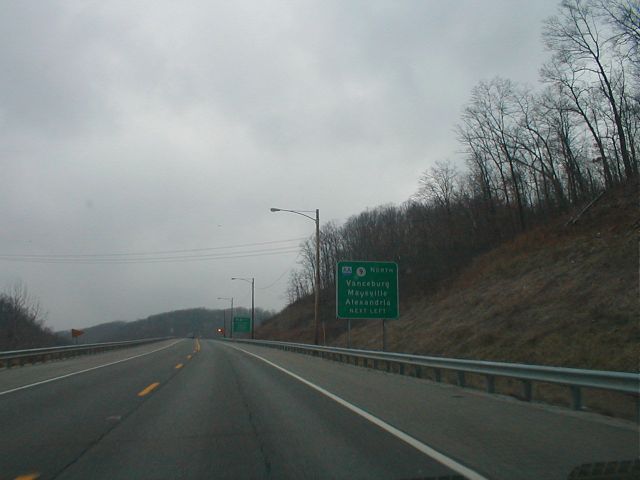 Signage for the junction of the two branches of the AA Highway in Lewis County. (January 3, 2003)