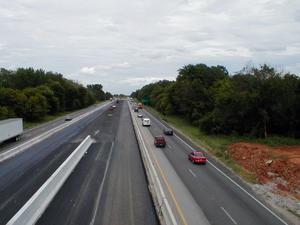 Looking north on I-65 from the Hays-Smith Grover Road overpass. (August 15, 2002)