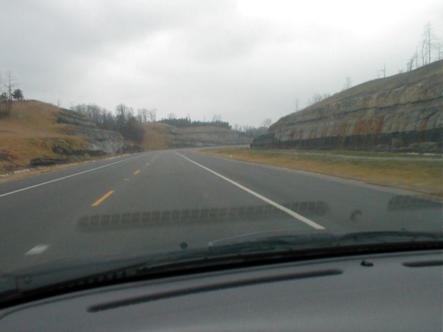 The construction of KY 67 left enough space to build a set of parallel lanes. (January 3, 2003)
