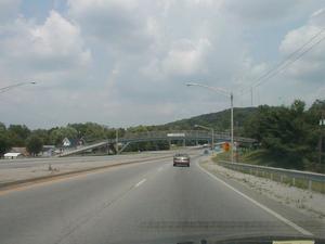 Pedestrian overpass just east of the Louie B. Nunn Cumberland Parkway on KY 80 in Pulaski County (July 6, 2003)