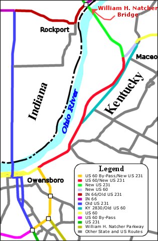 [Map Showing Location of Natcher Bridge and Approaches]