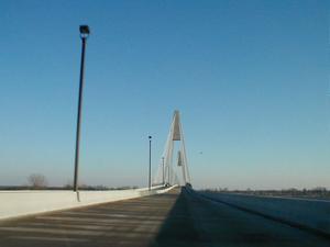 Heading south on the bridge from Indiana into Kentucky. (February 8, 2003)