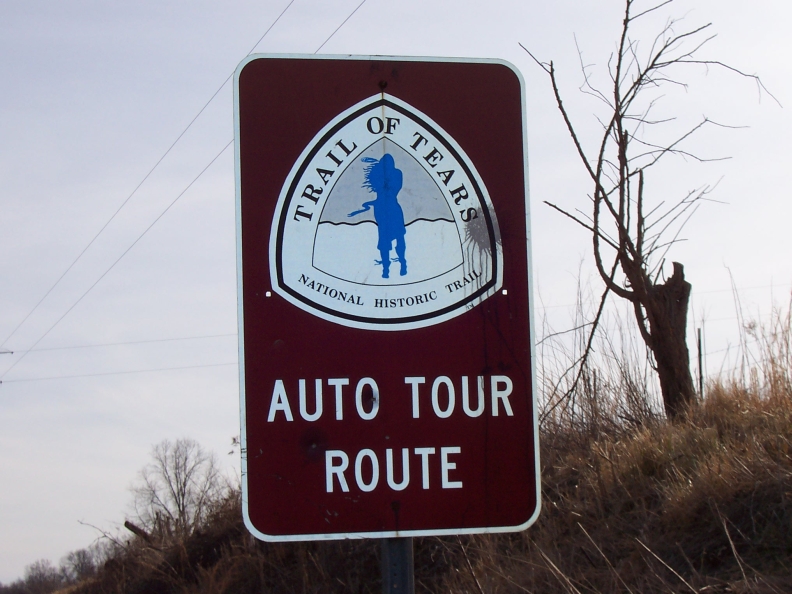 Trail of Tears Auto Tour route marker along KY 91.