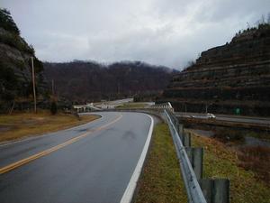 Above US 23 in the Pikeville Cut (January 3, 2003)
