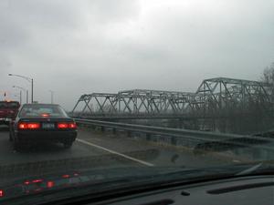 Approaching the twin Ashland bridges on US 52 in Ohio. (January 3, 2003)