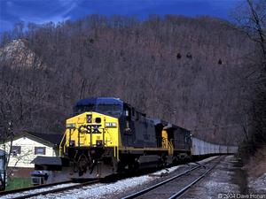 CSX train passes near US 119 construction site in Pike County