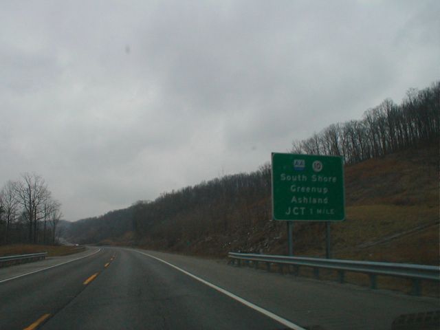 Signage for the junction of the two branches of the AA Highway in Lewis County. (January 3, 2003)