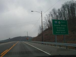 Signage for the junction of the two branches of the AA Highway in Lewis County. (January 3, 2003)