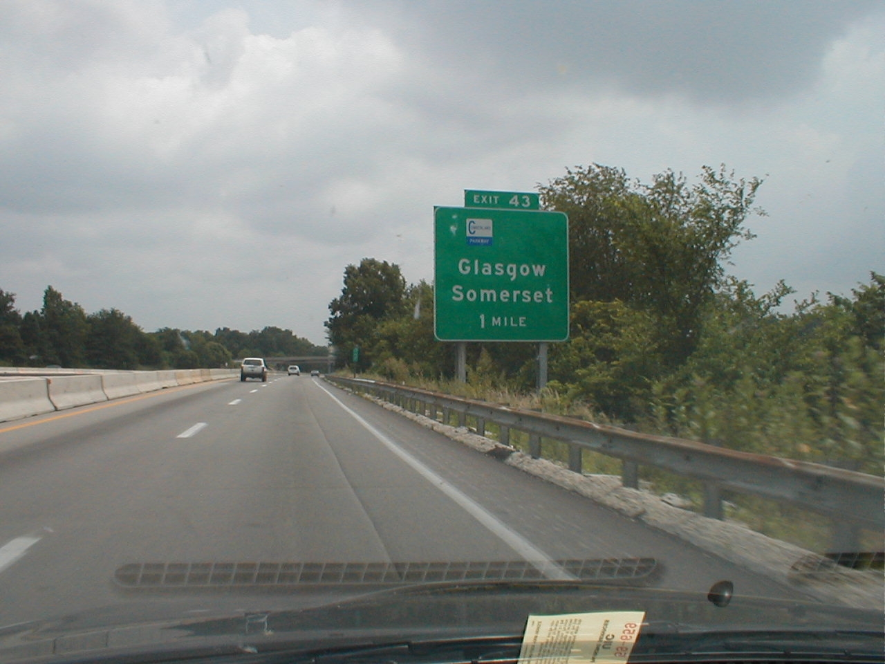 Approaching the western terminus of the parkway heading north on I-65.