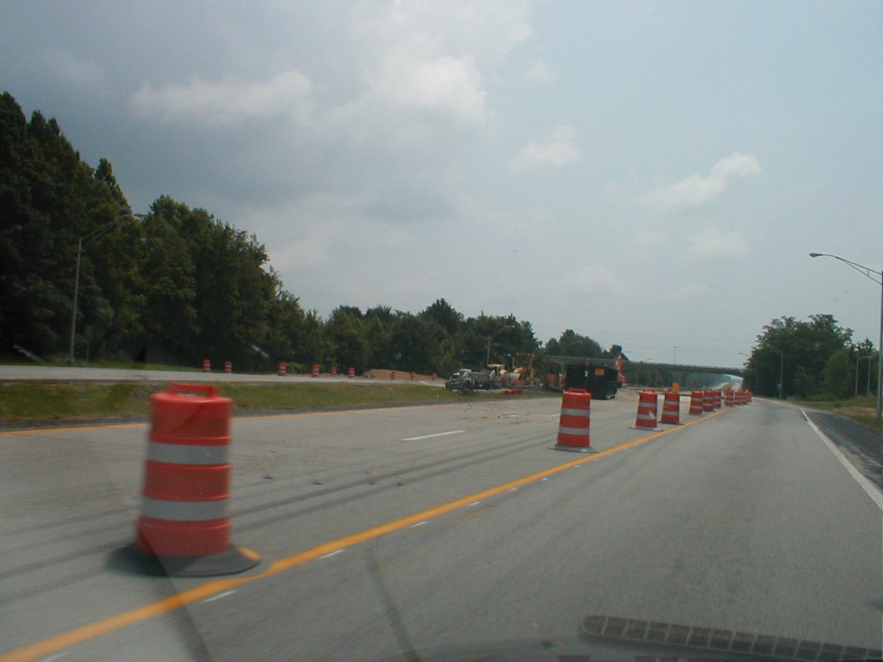 Construction work to remove the western toll booth.