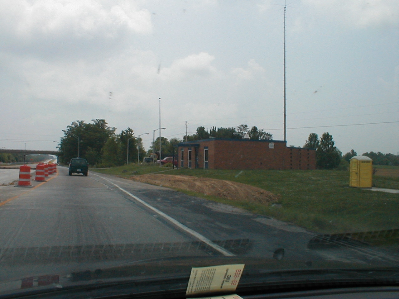 Another view of the toll booth removal construction and the toll booth office building at the Western Terminus.