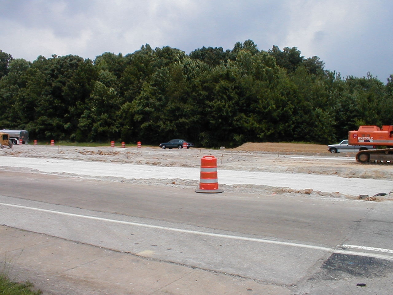 Construction work to remove the western toll booth.