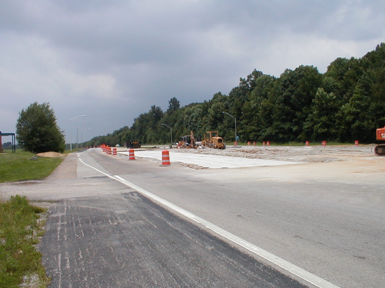 Construction work to remove the western toll booth.
