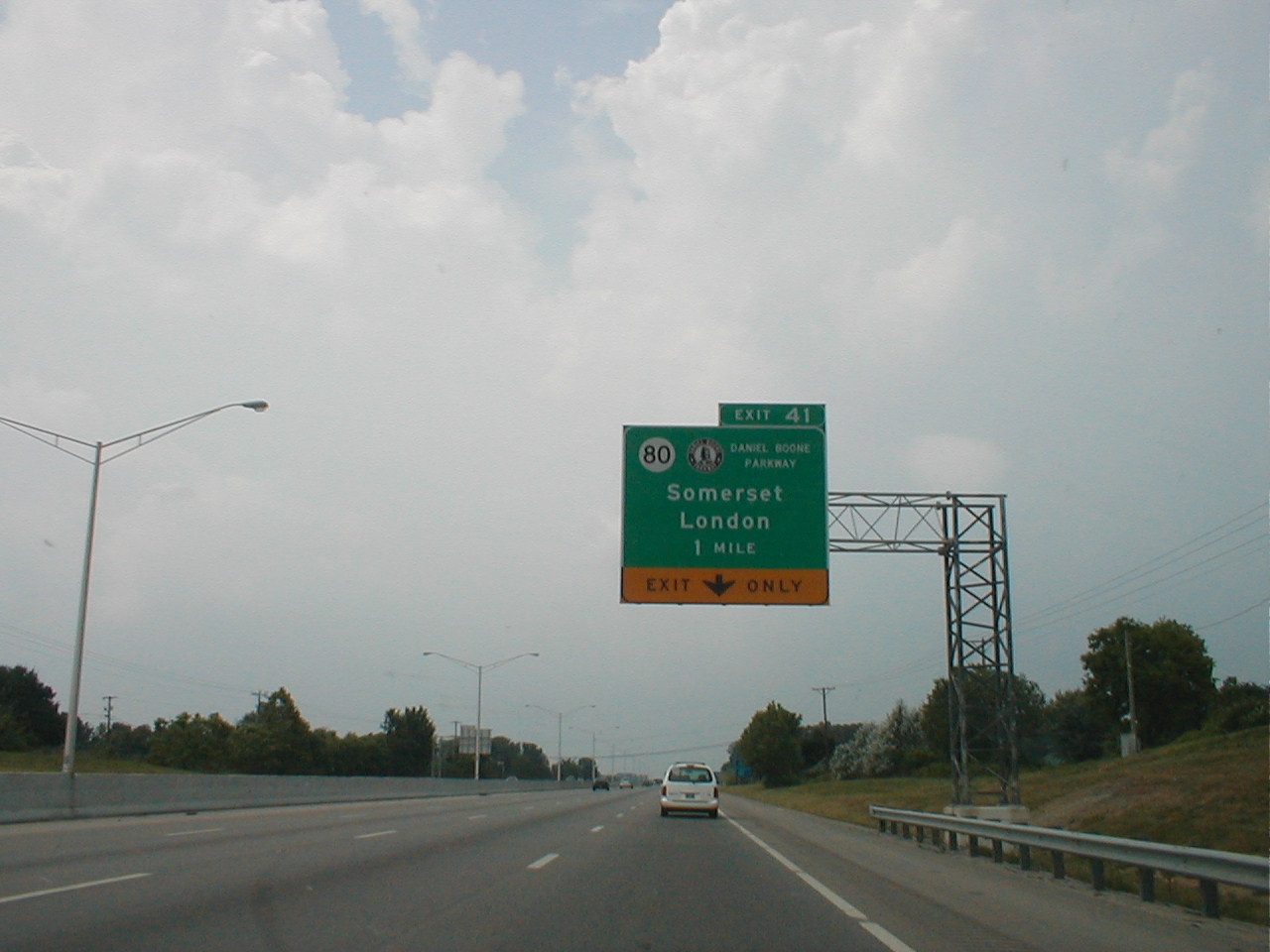Exit from north bound I-75 to the Daniel Boone Parkway and KY 80