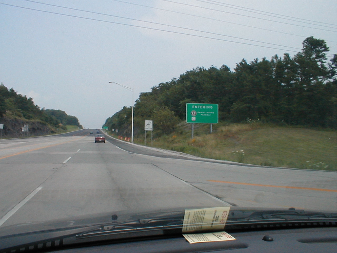 "Entering Daniel Boone Parkway" (Sign includes both Daniel Boone Parkway sign and Hal Rogers Parkway sign.)