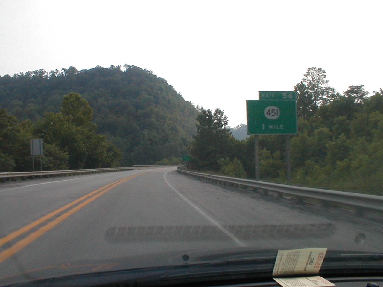 Heading westbound at exit 56.