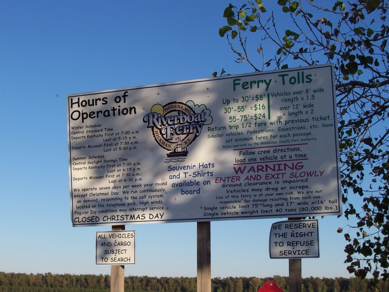 Hickman-Dorena Ferry (Oct. 3, 2004).