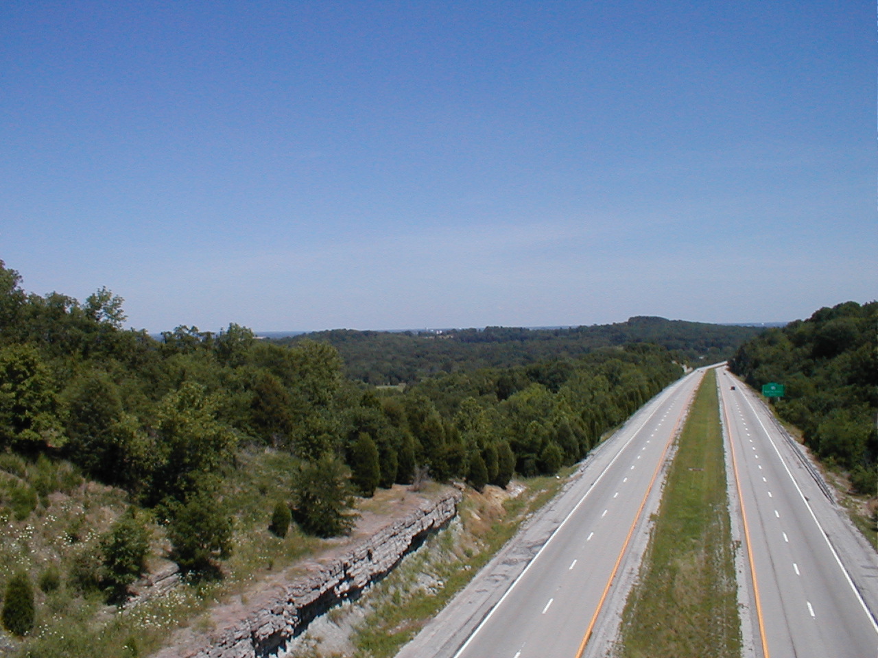 From the top of the bridge looking south over the parkway.