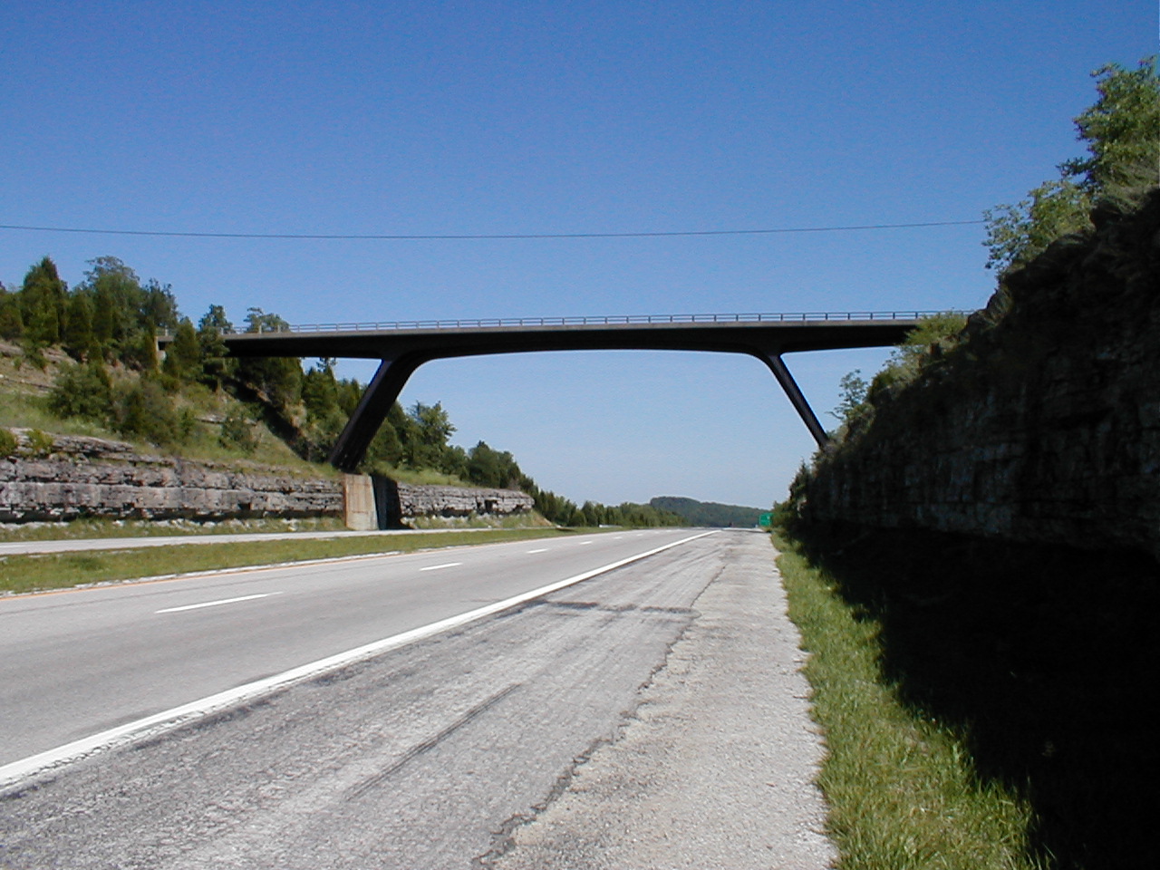 Close to the overpass facing south.