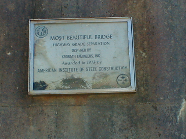 A view of the plaque showing the 1973 award.