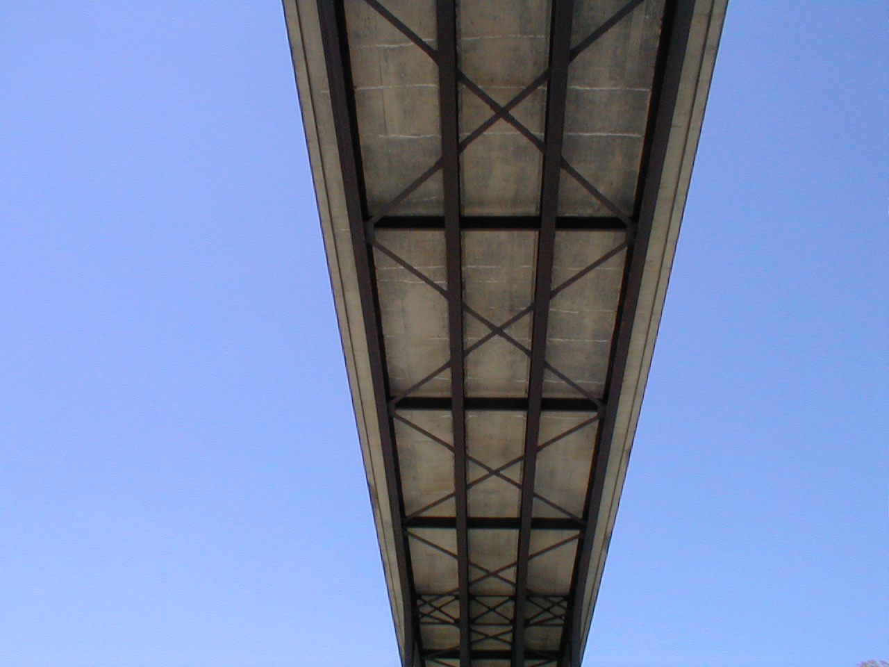 A view of the underside of the bridge.