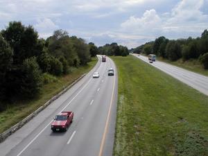 Looking south on I-65 from the [n:KY 259] overpass. (August 15, 2002)