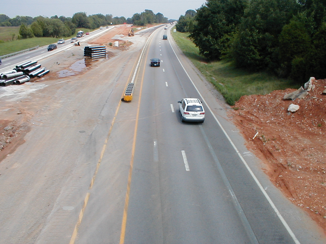 A traffic island on I-65.