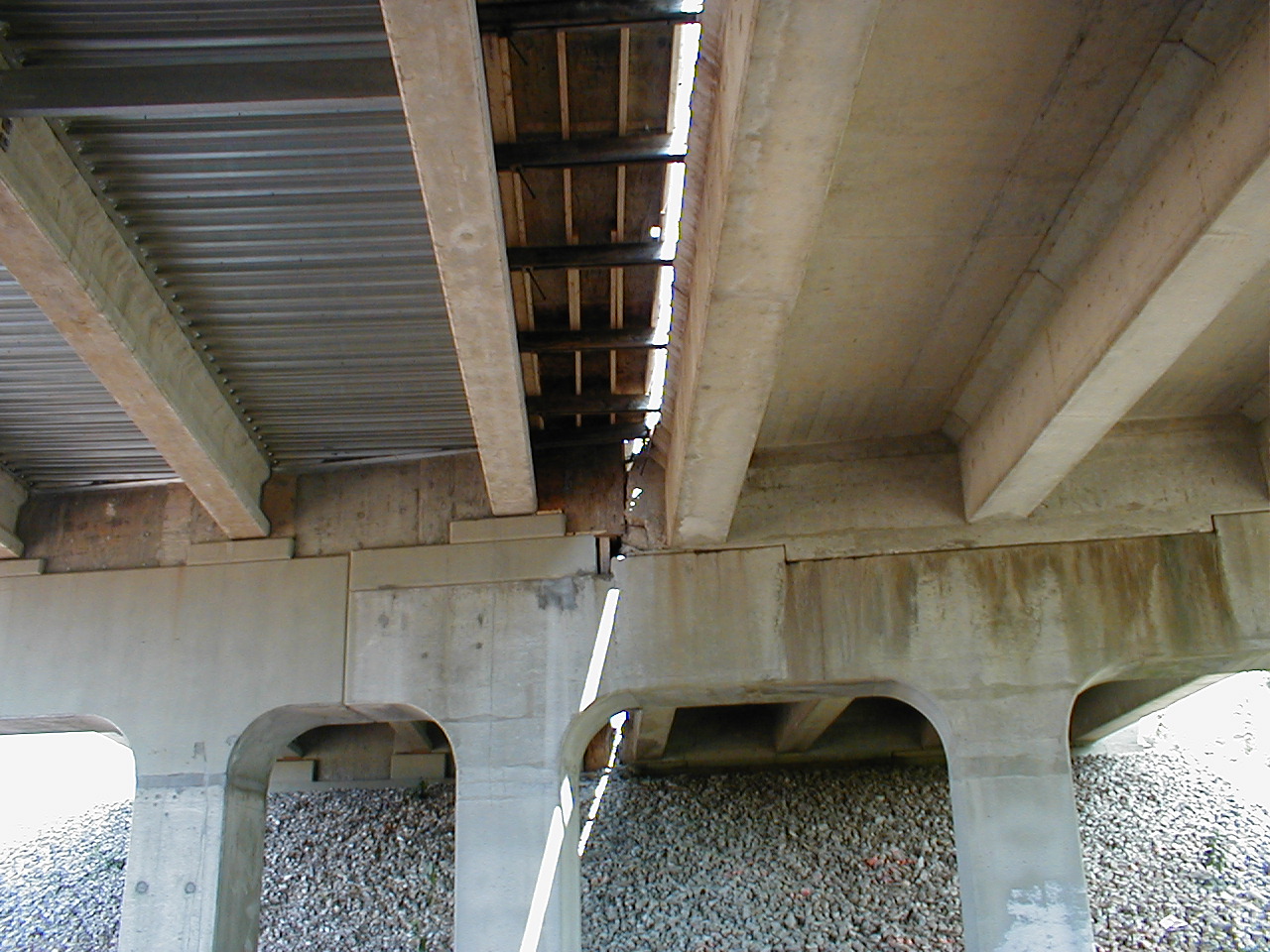 A view of the difference between the new roadbed and the old roadbed.