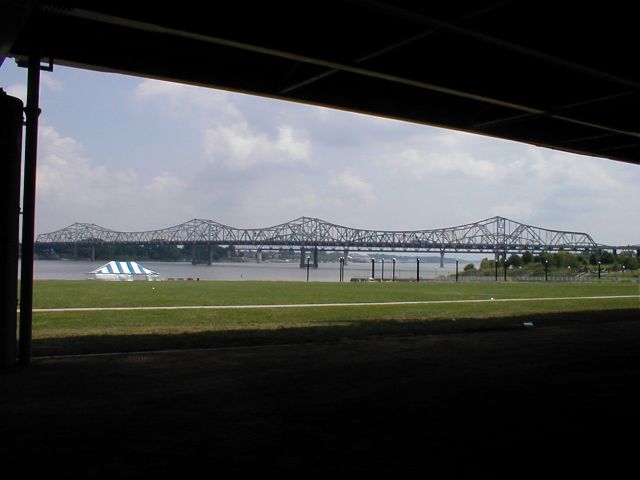 The I-65 John F. Kennedy Bridge over the Ohio River at Louisville viewed from Louisville's Waterfront Park