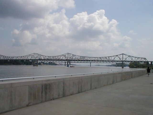 The I-65 John F. Kennedy Bridge over the Ohio River at Louisville viewed from Louisville's Waterfront Park