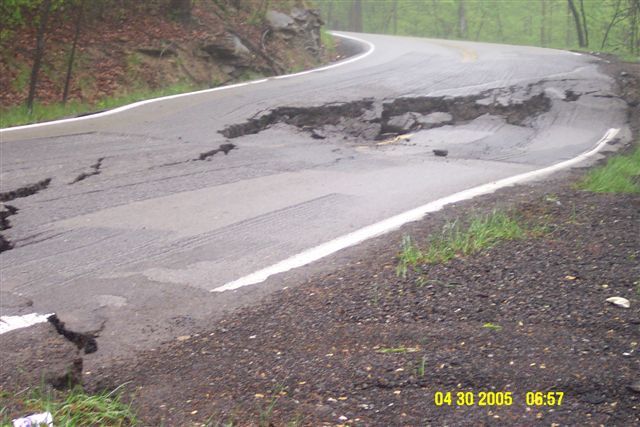 [Damage to KY 404 in Floyd County]