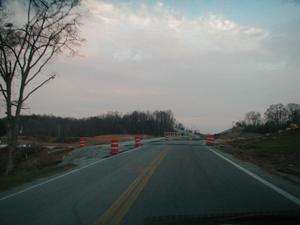New KY 259 splits from Old KY 259 near Brownsville in Edmonson County (November 18, 2001)