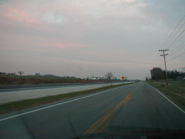 New section of KY 101 beside Old KY 101 in Edmonson County (November 18, 2001)