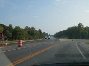 The new section of KY 30 under construction north of London in Laurel County.