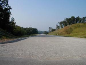 The new section of KY 30 under construction north of London in Laurel County
