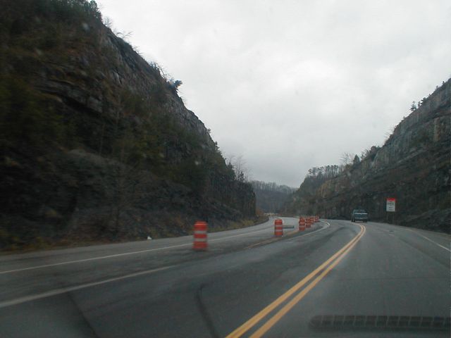 Construction on KY 645 in Martin County (January 3, 2003)