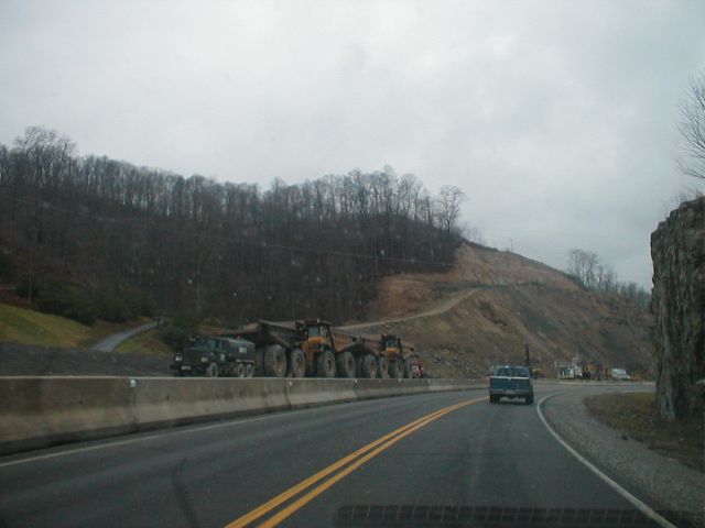 Construction equipment along KY 645 in Martin County (January 3, 2003)