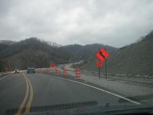 Construction on KY 645 in Martin County (January 3, 2003)