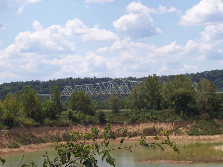 Matthew E. Welsh Bridge over the Ohio River viewed from Indiana (Aug. 15, 2004).