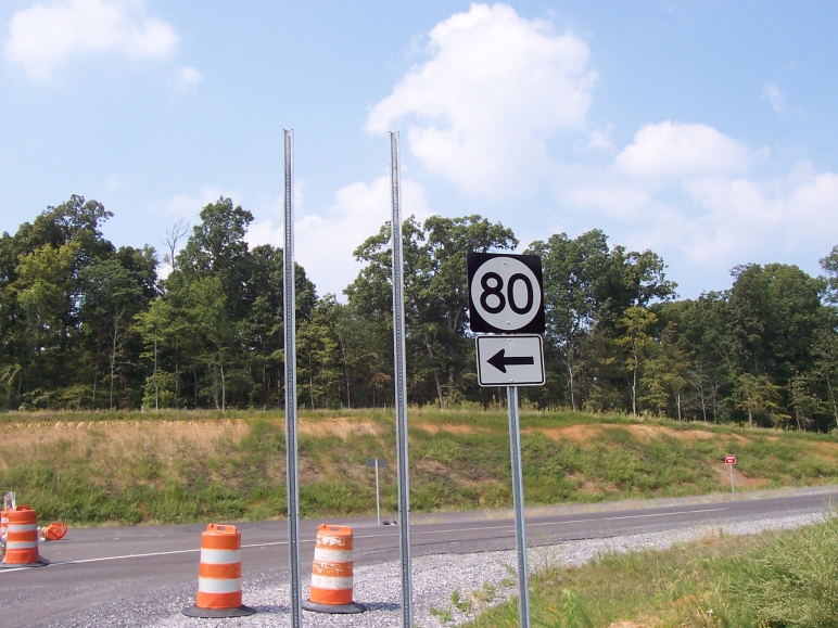 Newly constructed stretch of KY 80 in Calloway County (Sept. 5, 2005).