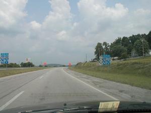 Approaching the KY 461 on KY 80 in Pulaski County (July 6, 2003)