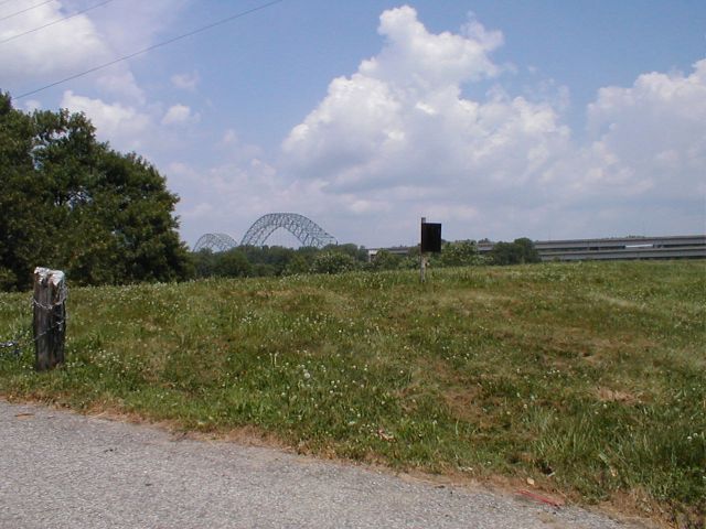 I-64 Sherman Minton Bridge viewed from near the Shawnee Golf Course on the Kentucky side.