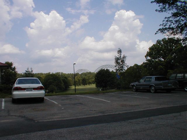 I-64 Sherman Minton Bridge viewed from near the Shawnee Golf Course on the Kentucky side.