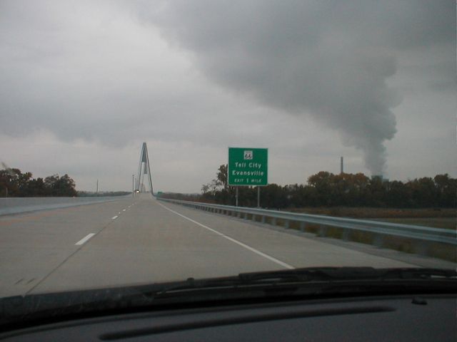 Signage for the interchange with IN 66 (October 26, 2002)