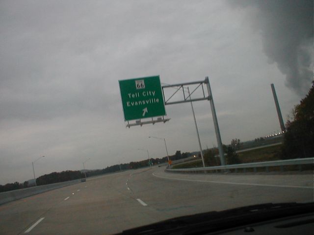 IN 66 interchange, just north of the bridge (October 26, 2002)