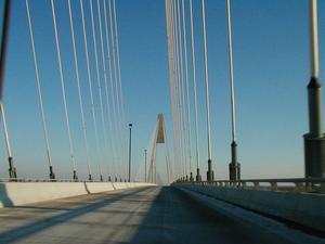Heading south on the bridge from Indiana into Kentucky. (February 8, 2003)
