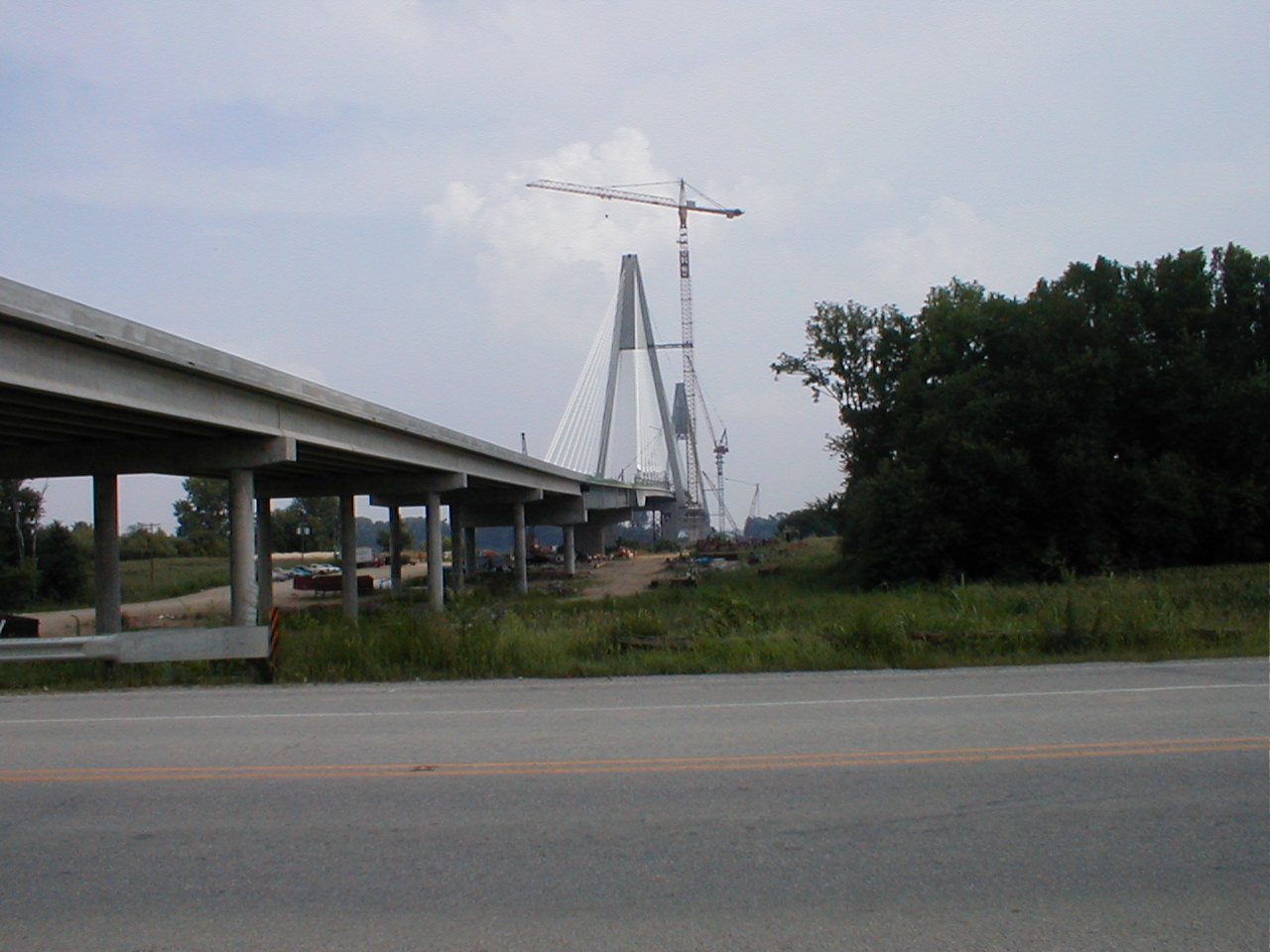 Taken near the IN 66/US 231 intersection. Both towers and the deck are visible.