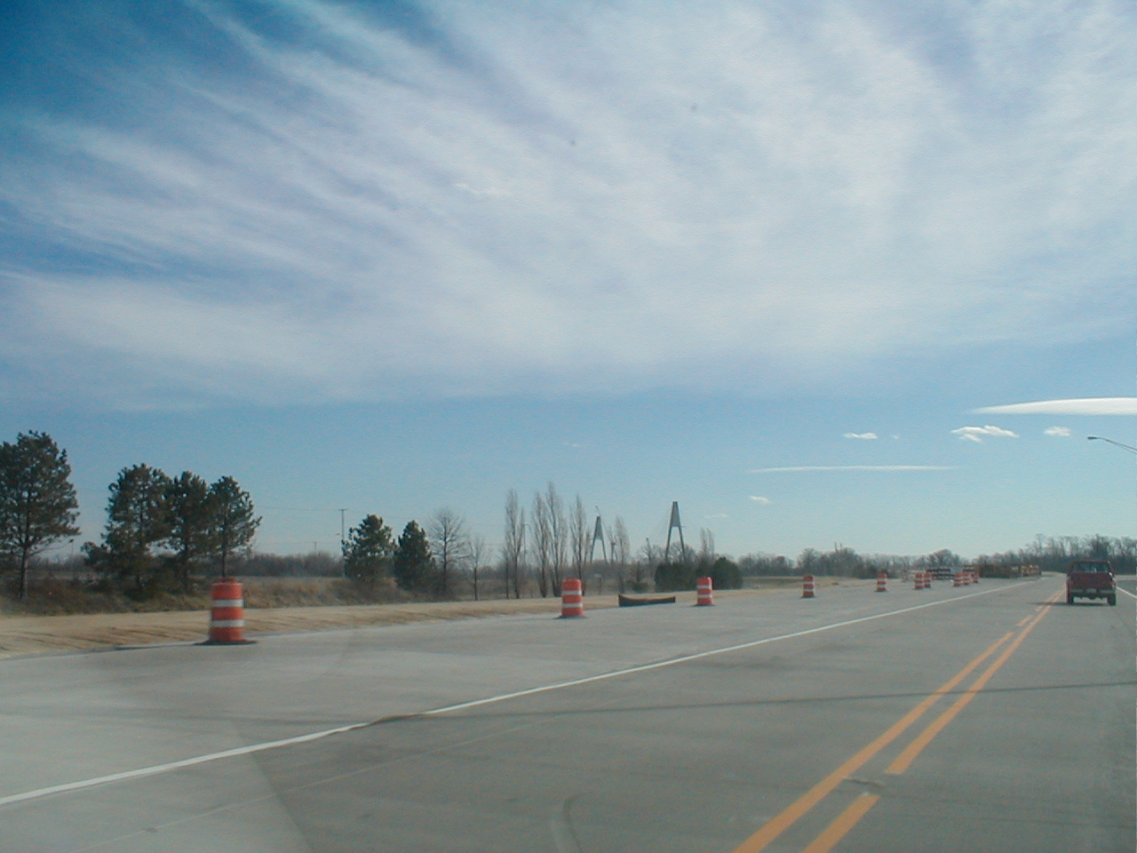The bridge viewed from US 231 South in Indiana.