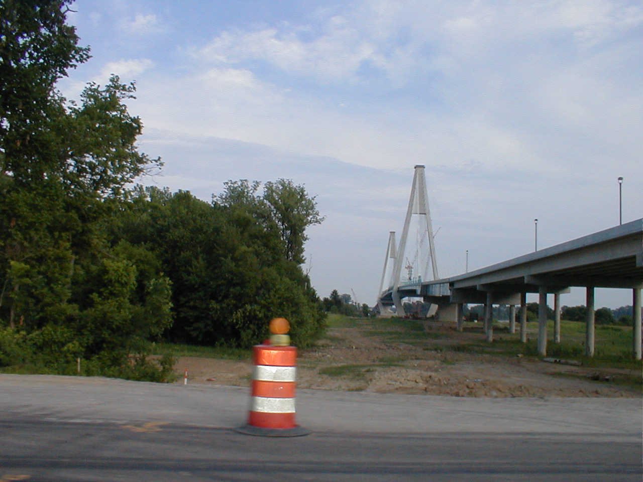The bridge viewed from Indiana Route 66.