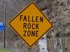 Sign warning of rock fall hazard along US 68.